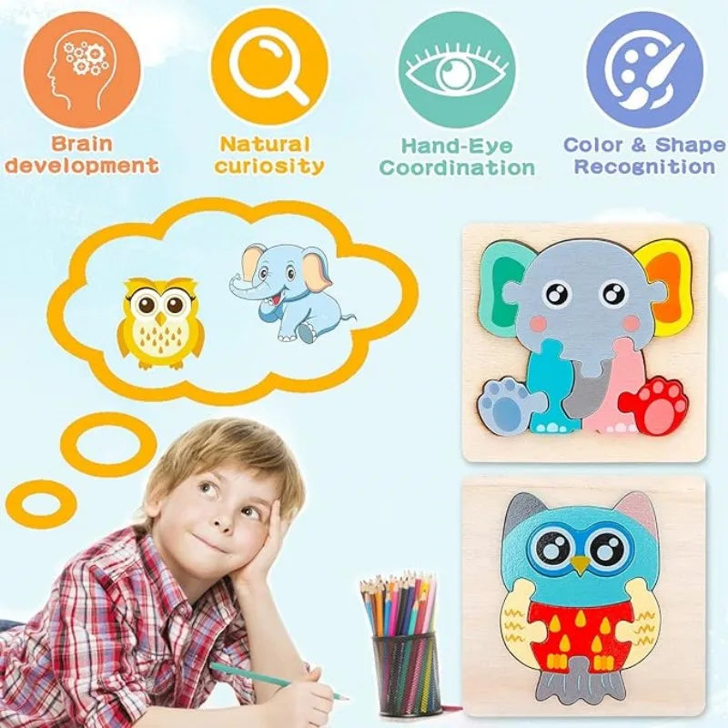 Montessori Wooden Puzzle Set – Early Stimulation & Learning Toy