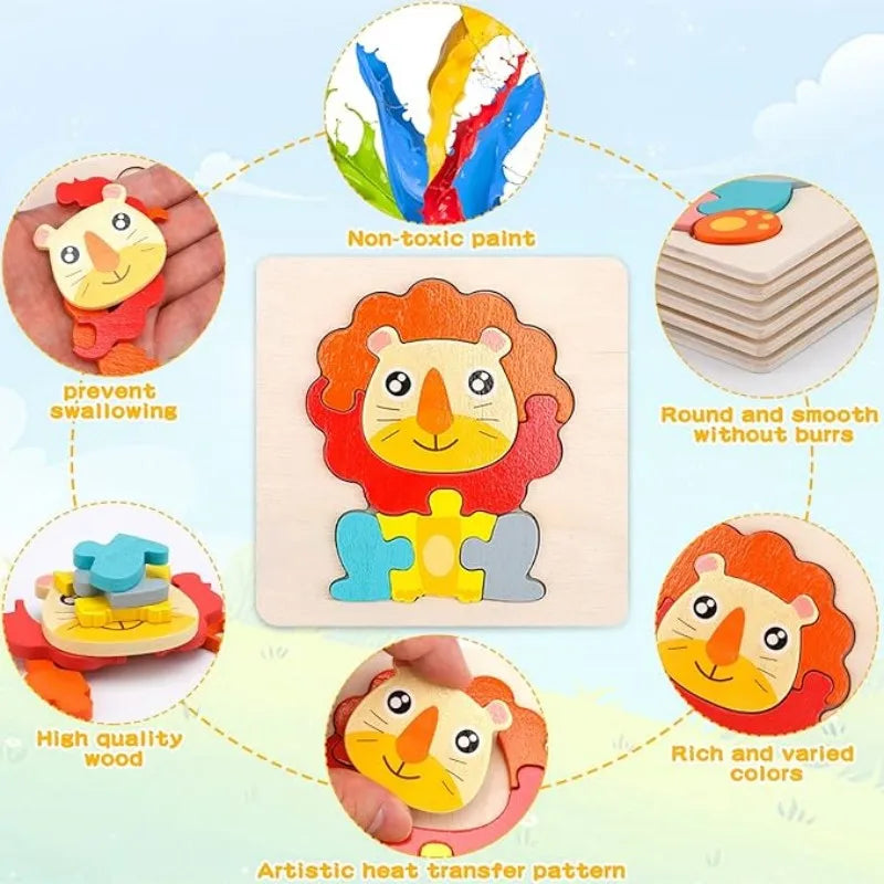 Montessori Wooden Puzzle Set – Early Stimulation & Learning Toy