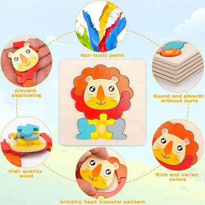 Montessori Wooden Puzzle Set – Early Stimulation & Learning Toy