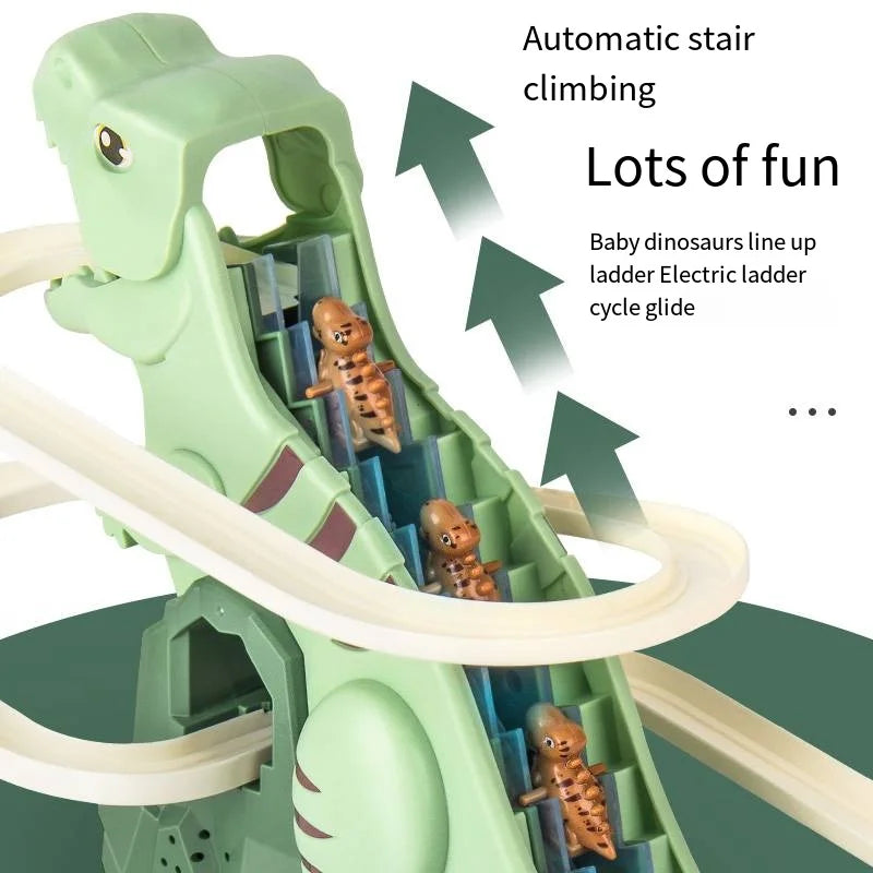 Dinosaur Slide Track Toy with Lights & Music – Creative Puzzle Assembly Toy Cars for Children