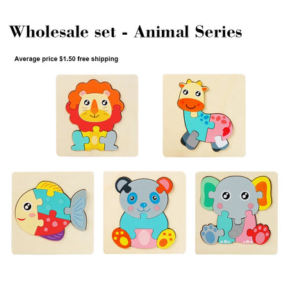 Montessori Wooden Puzzle Set – Early Stimulation & Learning Toy