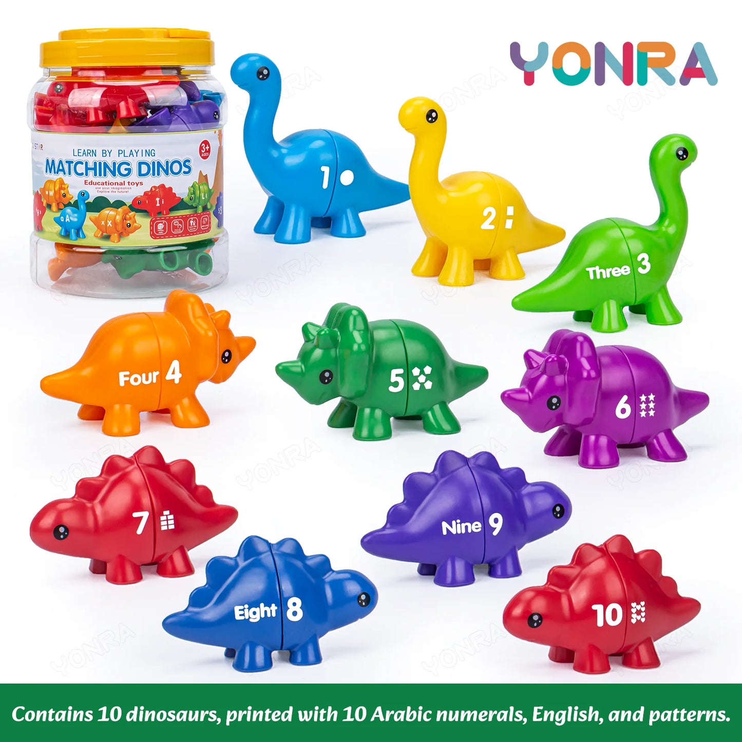 Dinosaur Counting and Matching Game – Montessori Educational Toy