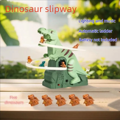 Dinosaur Slide Track Toy with Lights & Music – Creative Puzzle Assembly Toy Cars for Children