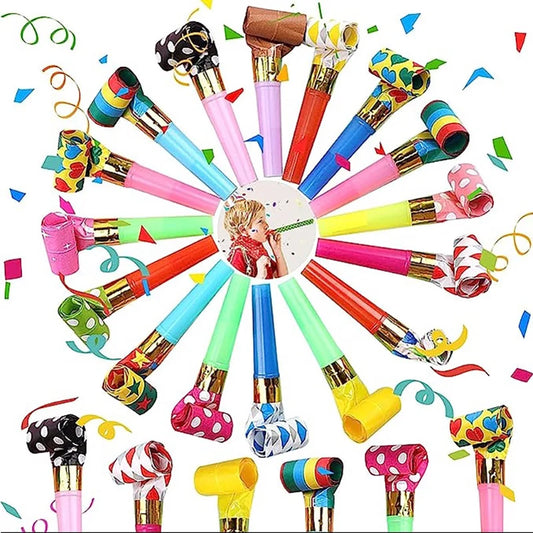 Party Blower Set – 20 Vibrant Horns and Whistles for Celebrations