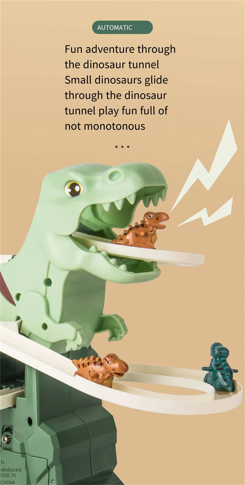 Dinosaur Slide Track Toy with Lights & Music – Creative Puzzle Assembly Toy Cars for Children