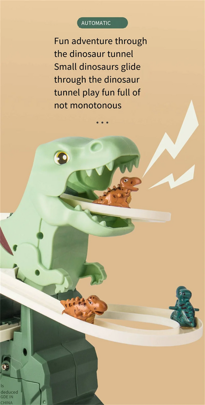 Dinosaur Slide Track Toy with Lights & Music – Creative Puzzle Assembly Toy Cars for Children