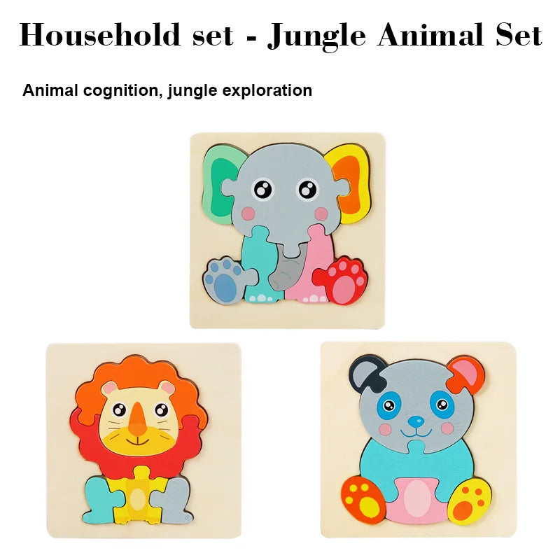Montessori Wooden Puzzle Set – Early Stimulation & Learning Toy