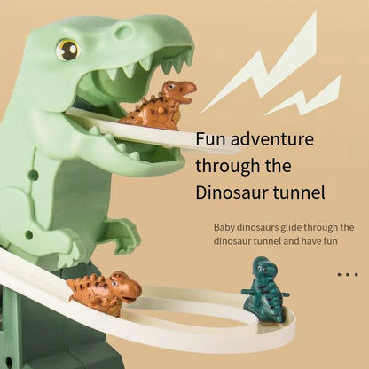 Dinosaur Slide Track Toy with Lights & Music – Creative Puzzle Assembly Toy Cars for Children