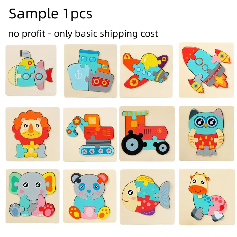 Montessori Wooden Puzzle Set – Early Stimulation & Learning Toy